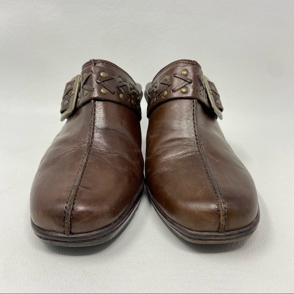 Clarks Bendables Mirabelle Holly Leather Buckle Mule Clog Shoe 83545 Women 8 M - Picture 10 of 13